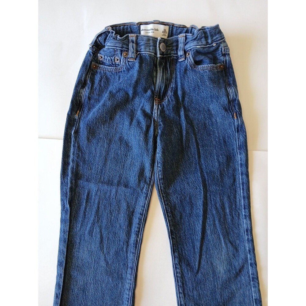 Abercrombie Kids Loose Jeans 5/6 Regular Dark Wash Elastic  Adjustable Waist - Picture 5 of 16